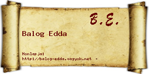 Balog Edda névjegykártya