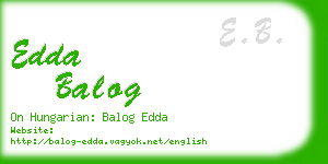 edda balog business card